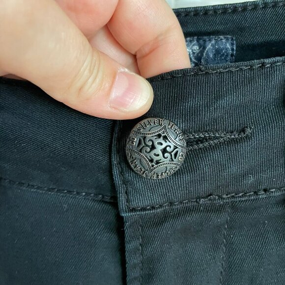 SILVER JEANS Suki Slim W28 L31 Black Women's Jeans, Flaw - Picture 5 of 16